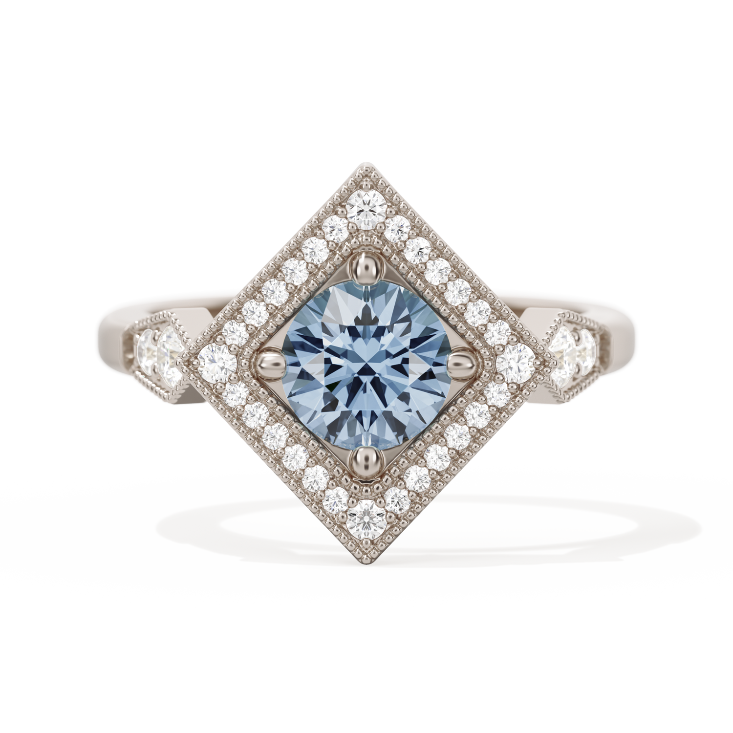 Diamond Shape Halo Round