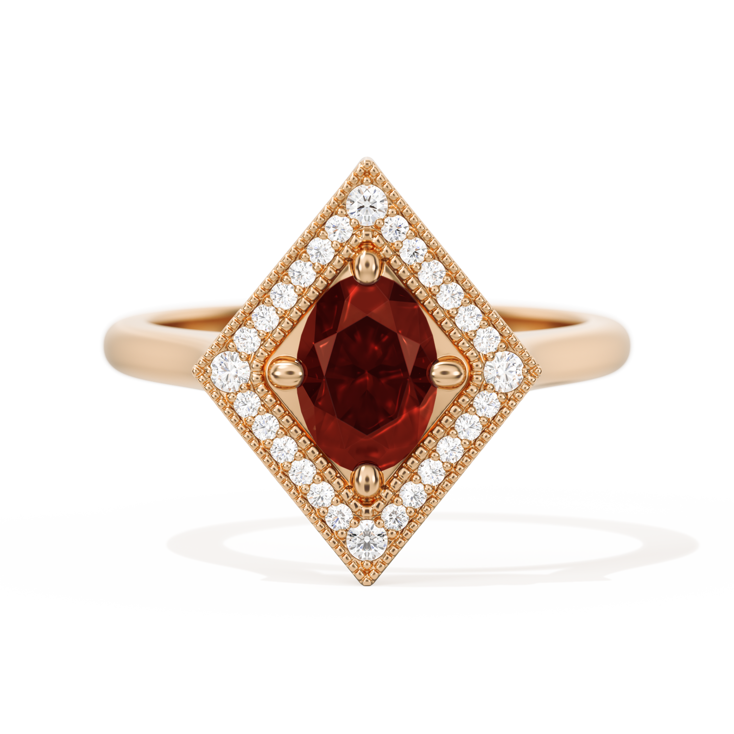 Diamond Shape Halo Oval