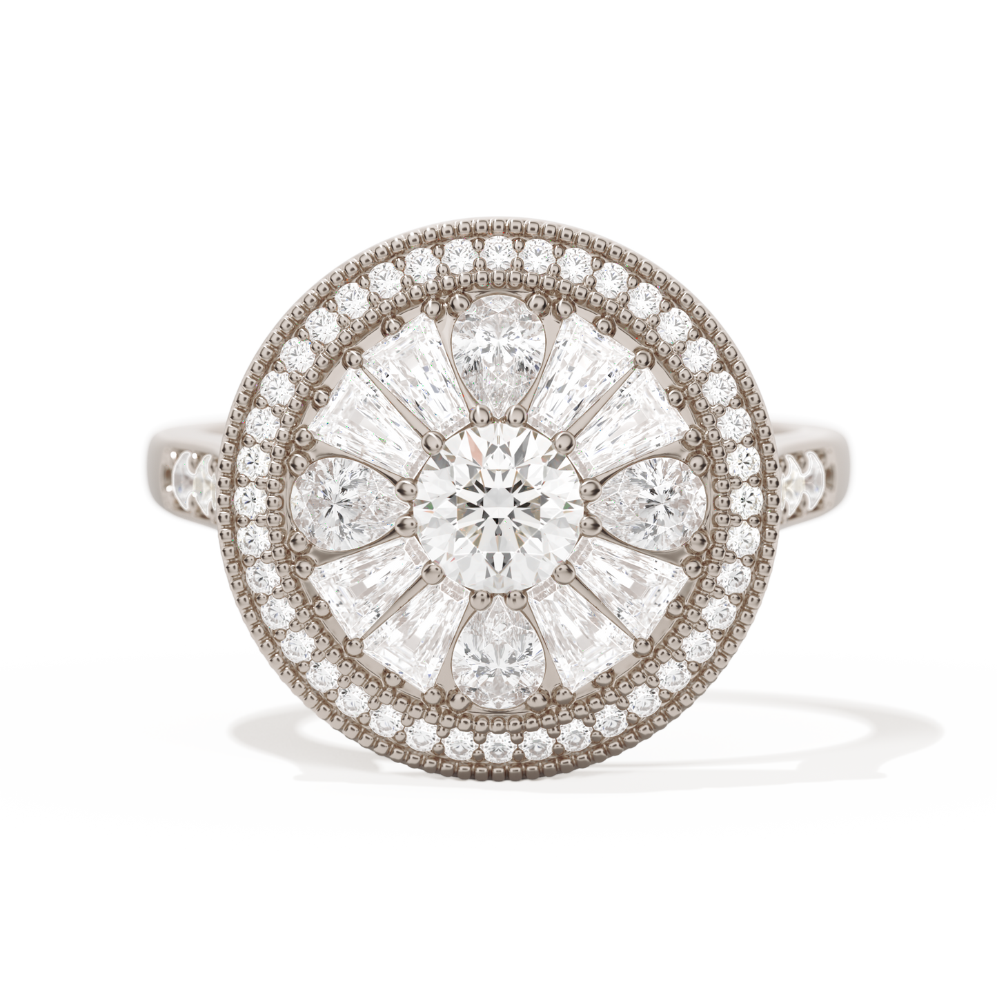 Pear & Baguette Round with Halo