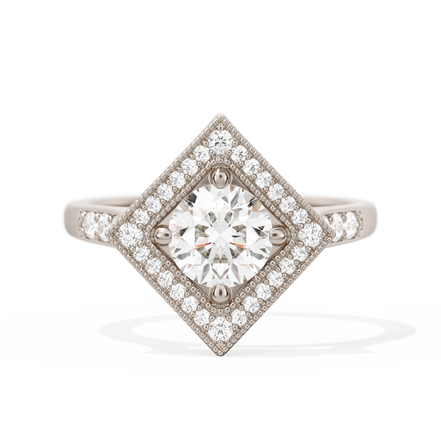 Diamond Shape Halo Round