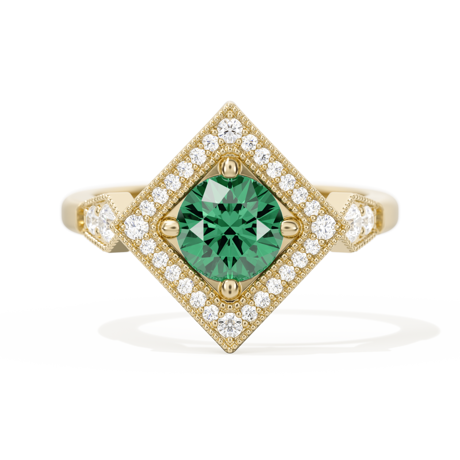 Diamond Shape Halo Round