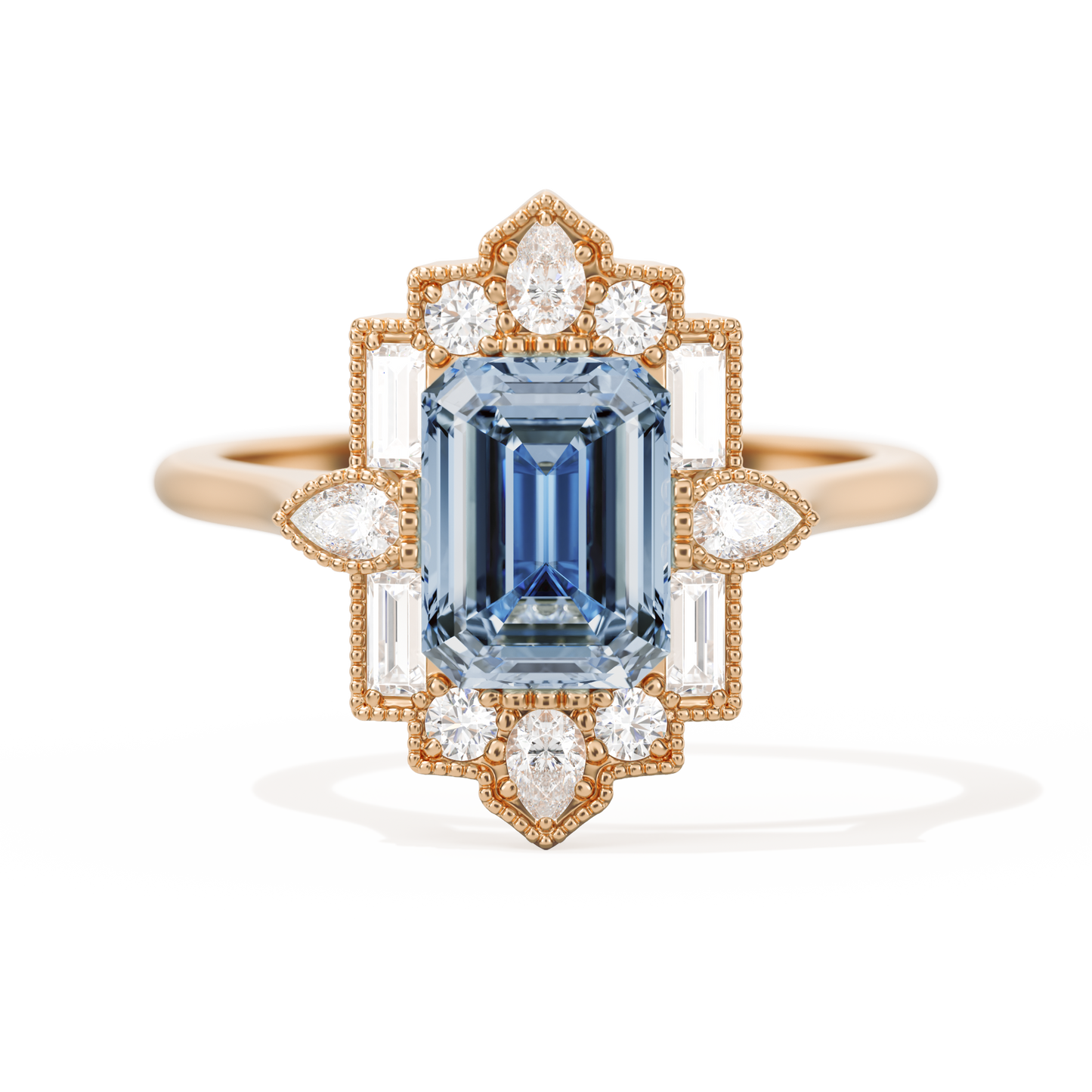 Pear Deco with 8x6 Emerald Cut