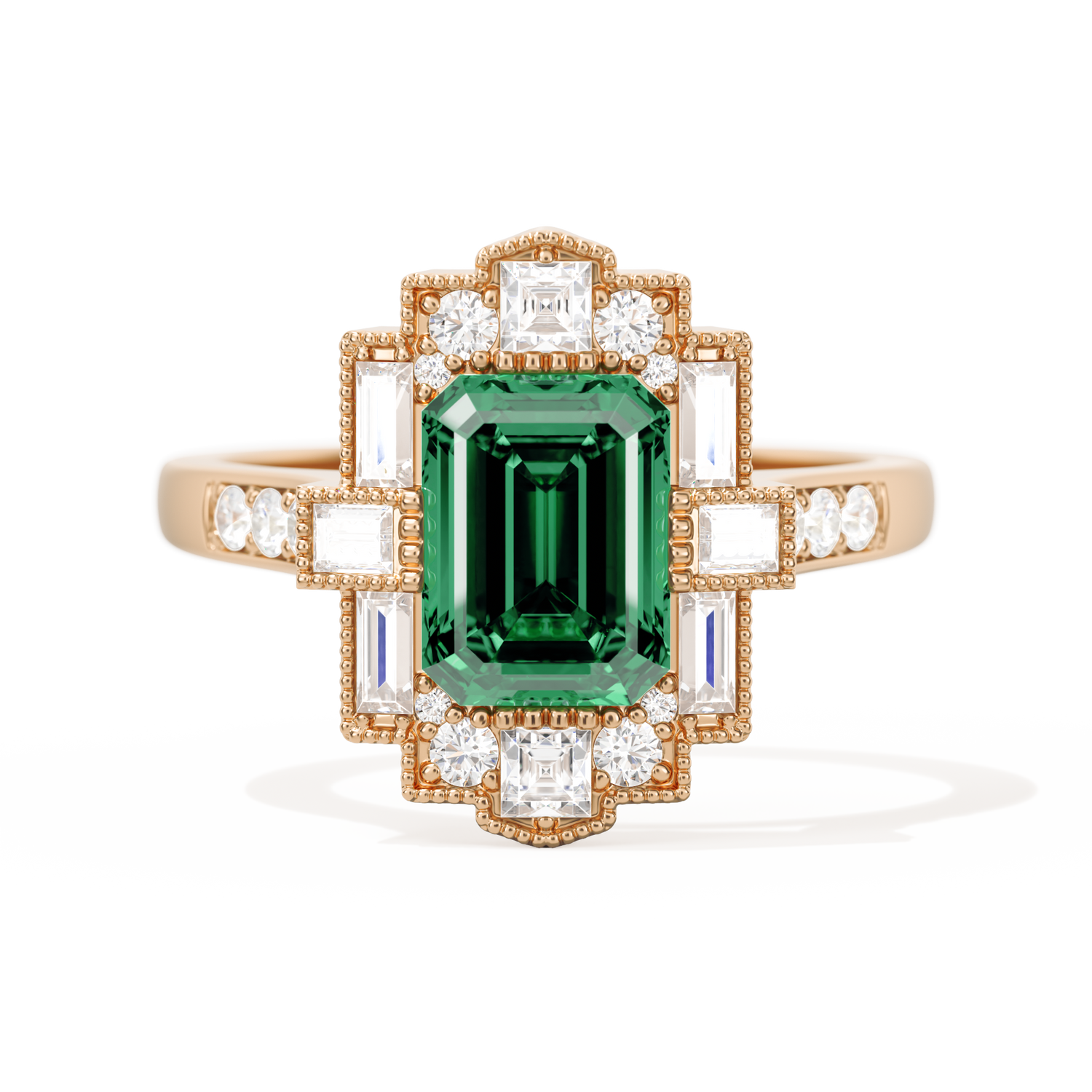 Rectangular Deco with 8x6 Emerald Cut