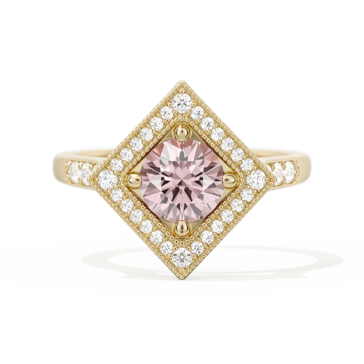 Diamond Shape Halo Round