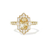 Yellow Sapphire Deco Emerald & Pear Diamond Mosaic Ring