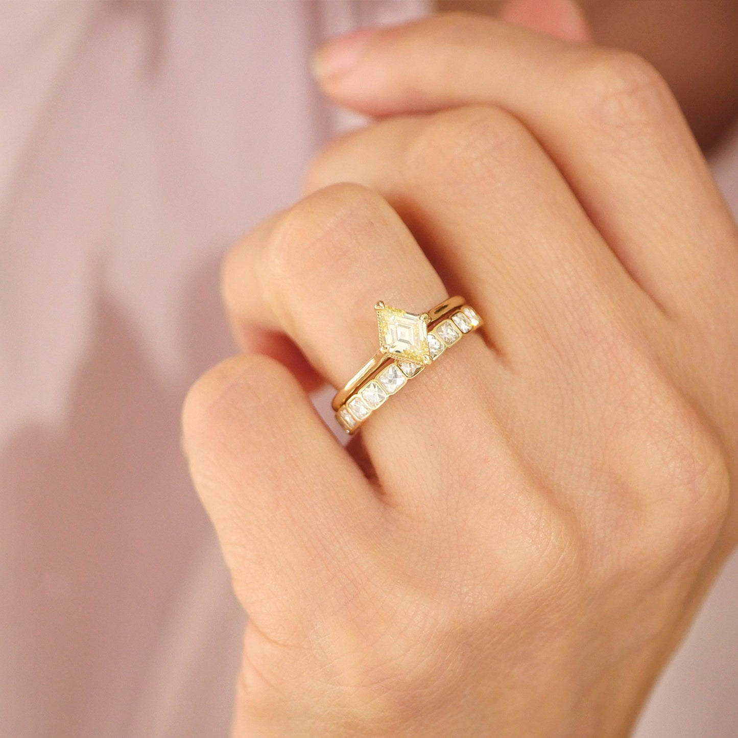 French Cut Diamond Bezel Band