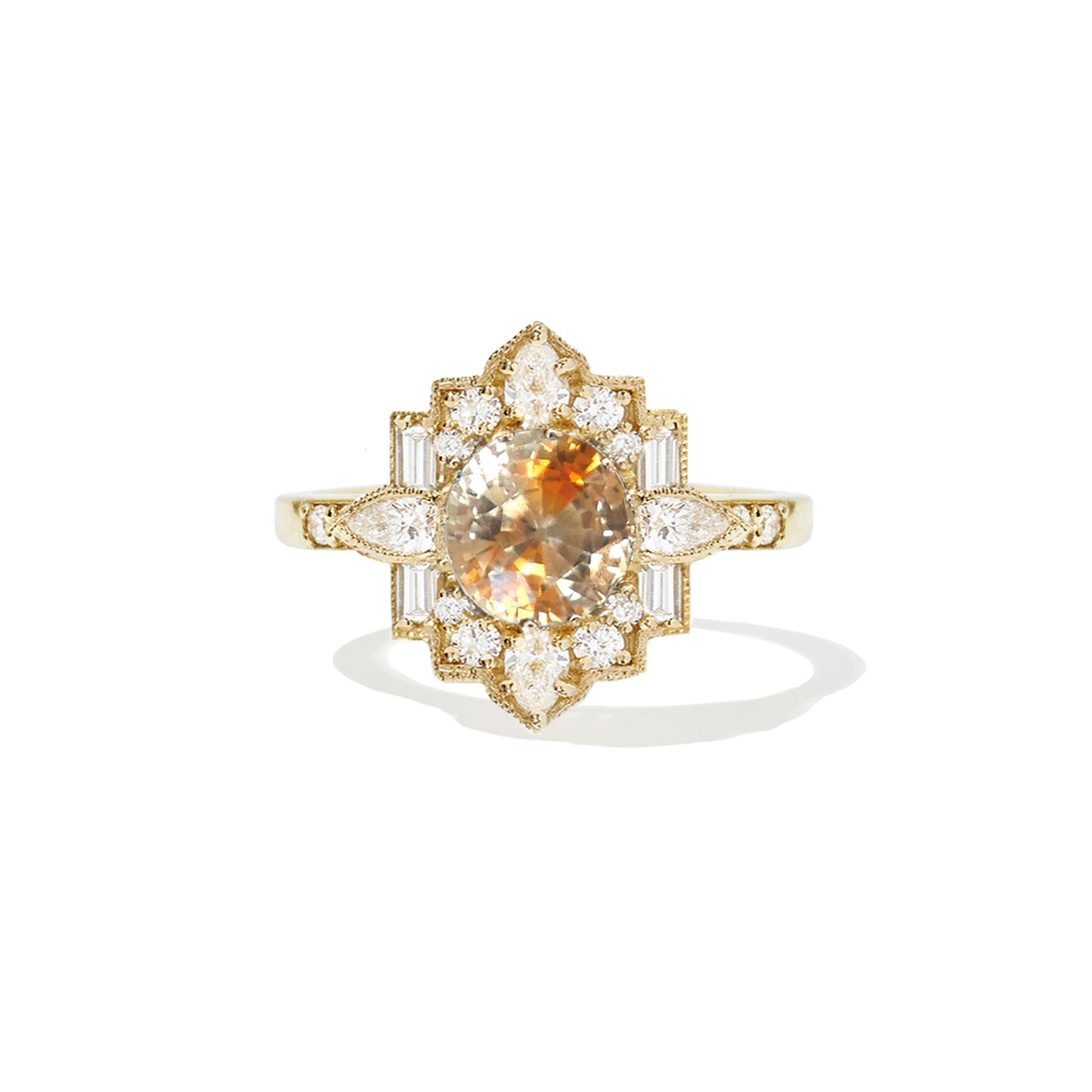 1.80 ctw Round Bi-Color Orange Yellow Montana Sapphire