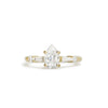 Pear Moissanite and Baguette Engagement Ring