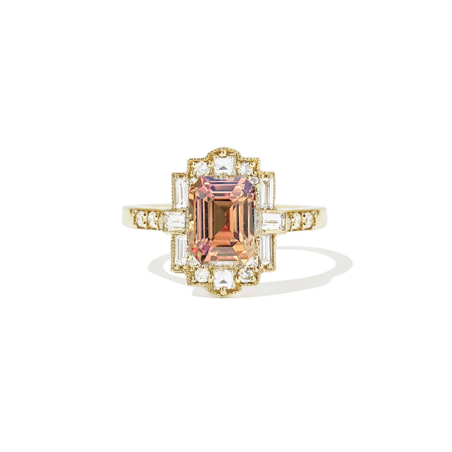 2.04 Emerald Cut Orangy Brown Sapphire