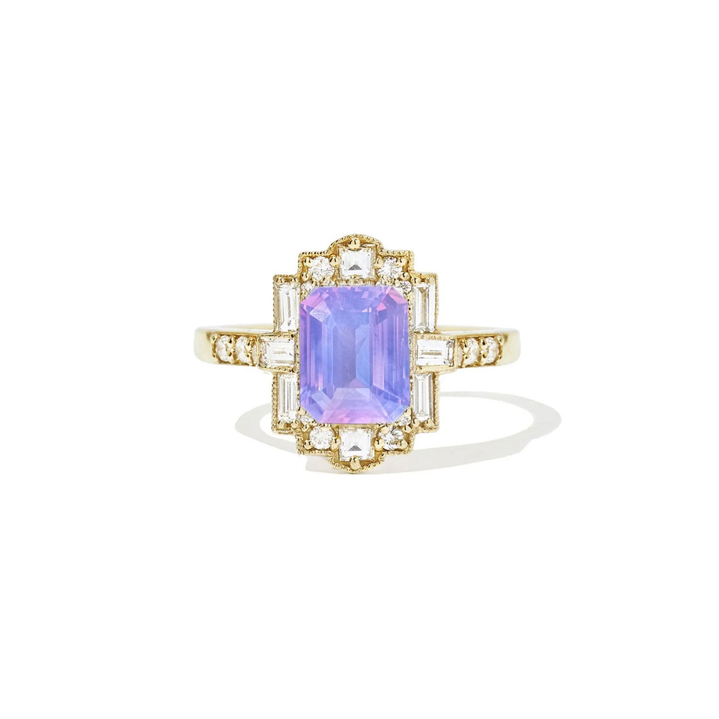 2.70 Emerald Cut Opalescent Purple Sapphire