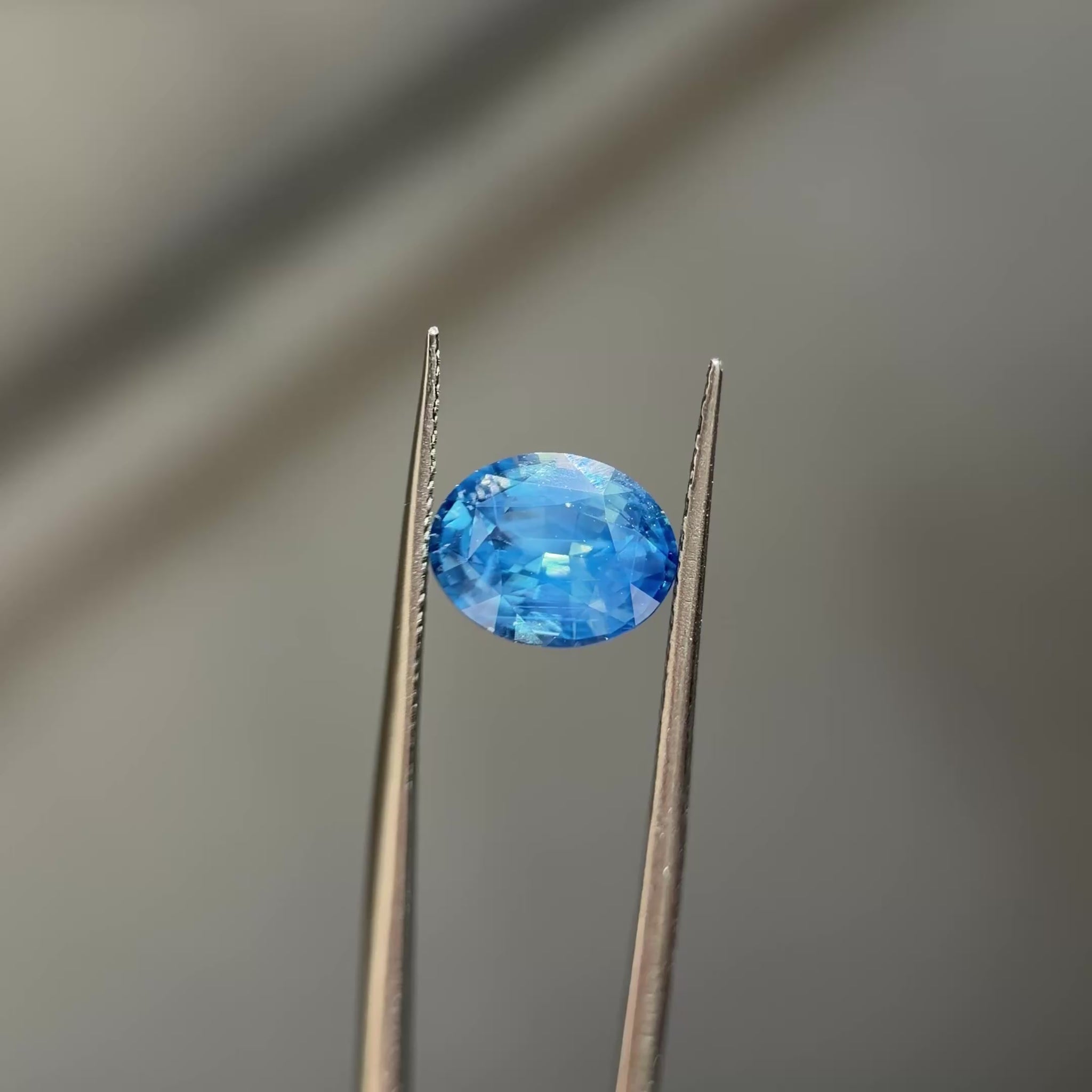 3.62 Oval Cut Opalescent Teal Sapphire
