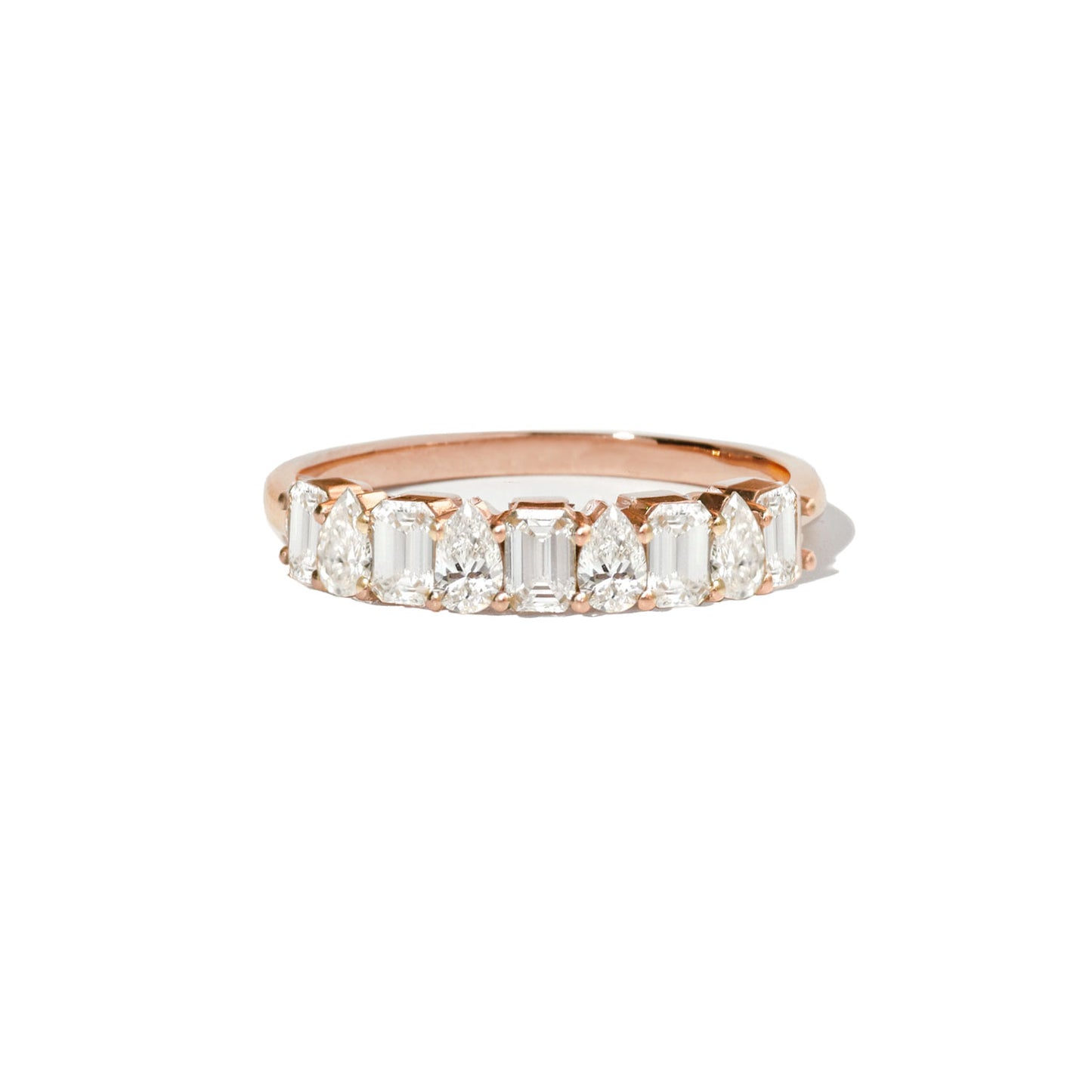 Emerald & Pear Diamond Mosaic Band .5mm Larger Custom (Copy)