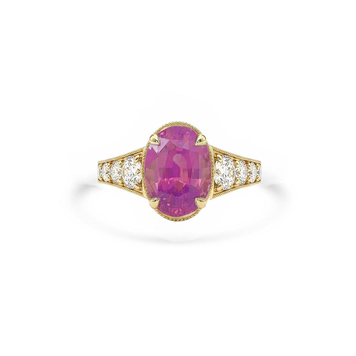 Oval Purpleish Pink Sapphire Astra Ring