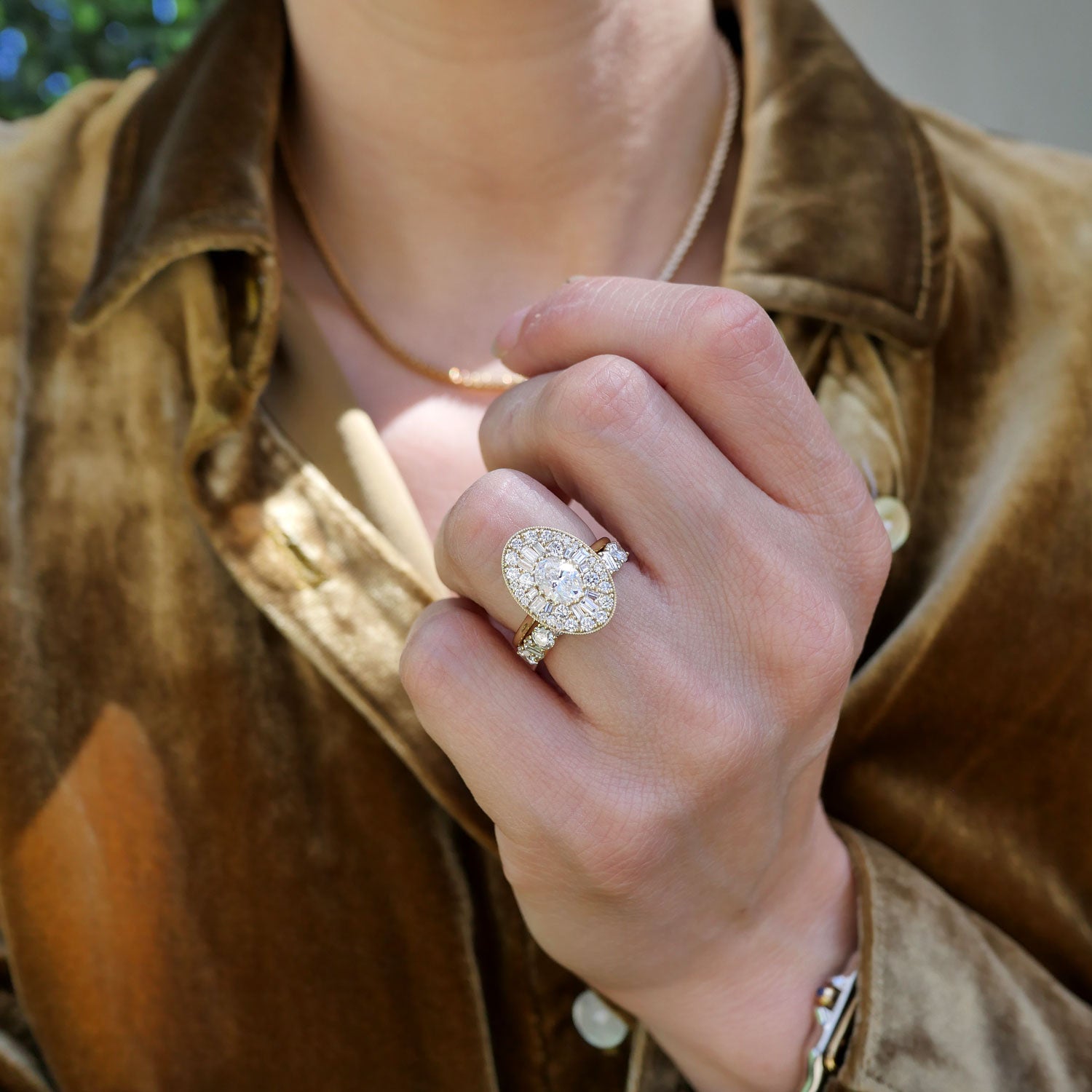 Oval Shape Ballerina Oval Diamond Mosaic Ring