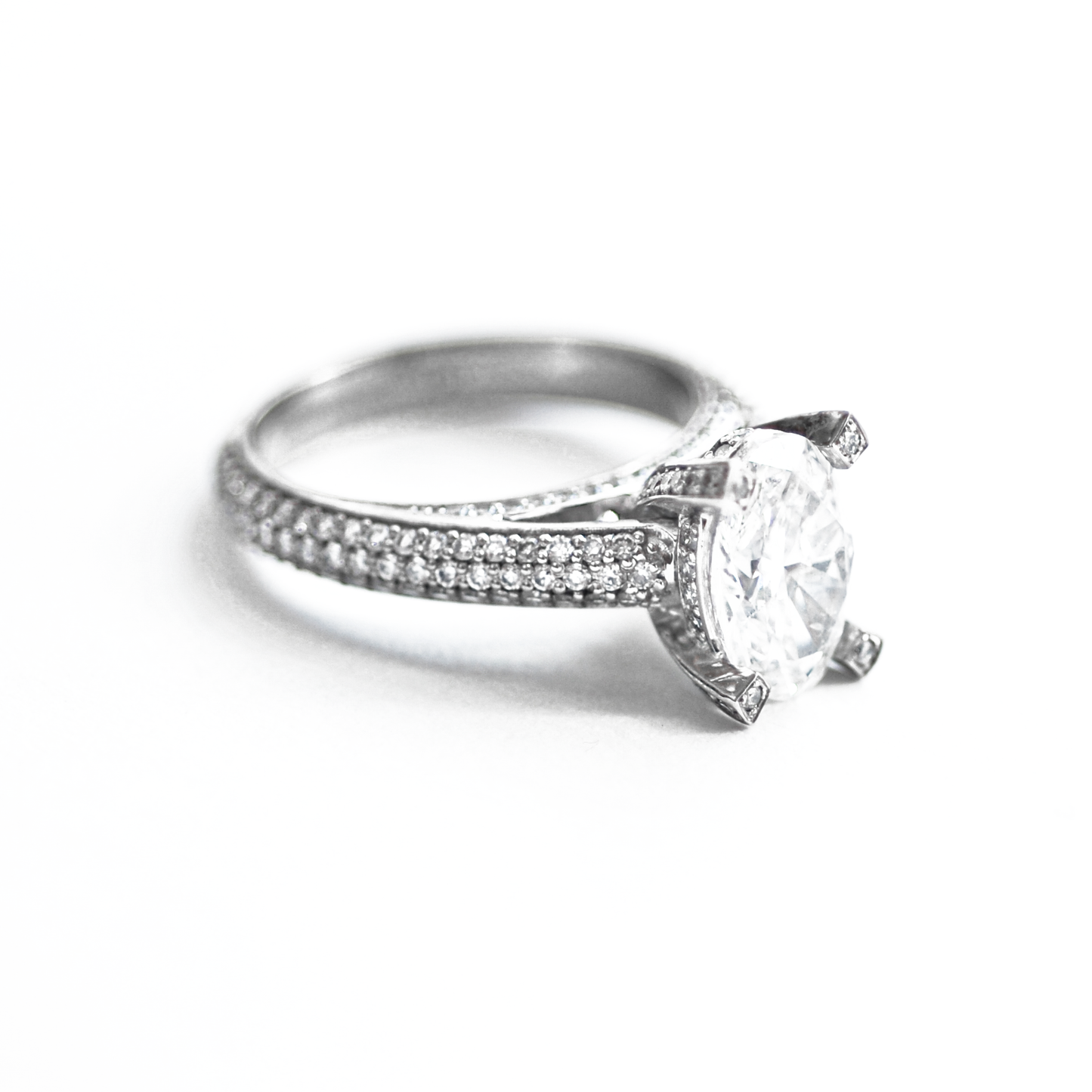 Oval Diamond Micro Pavé Ring