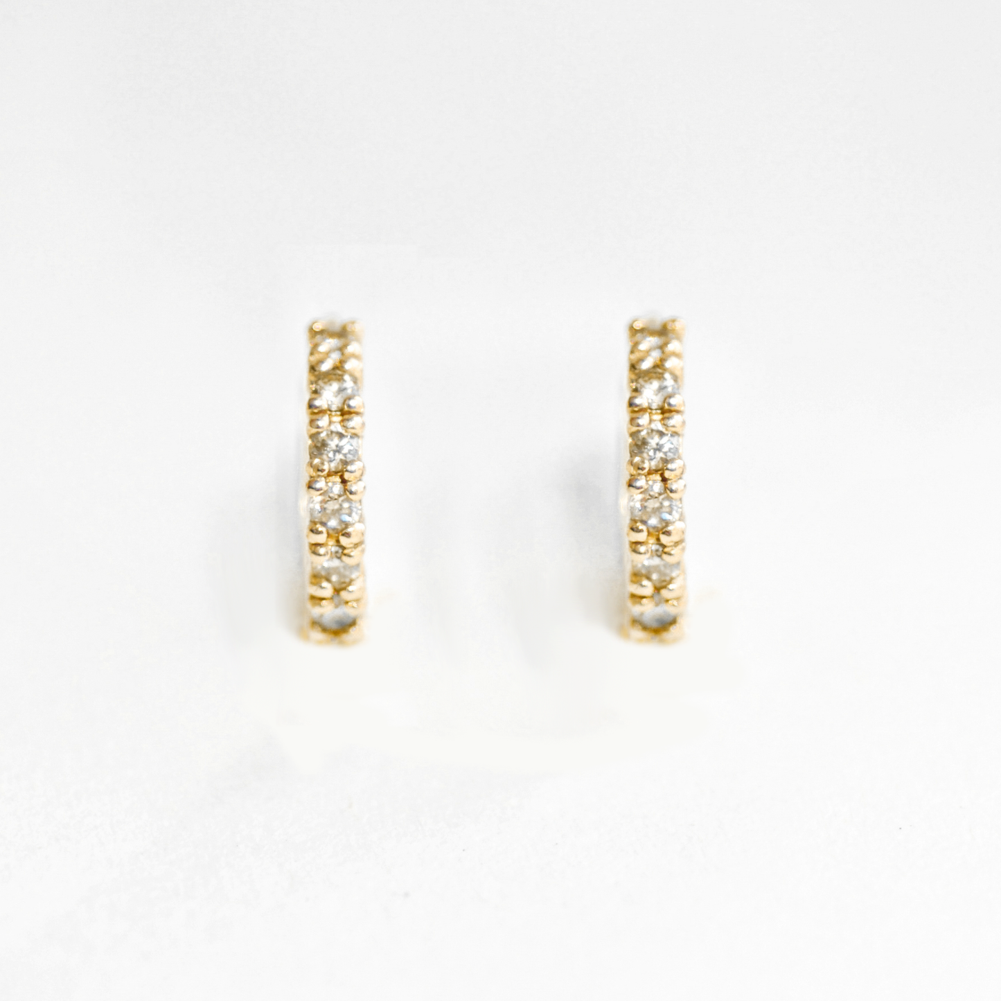 Classic Gold Diamond Huggie Earrings