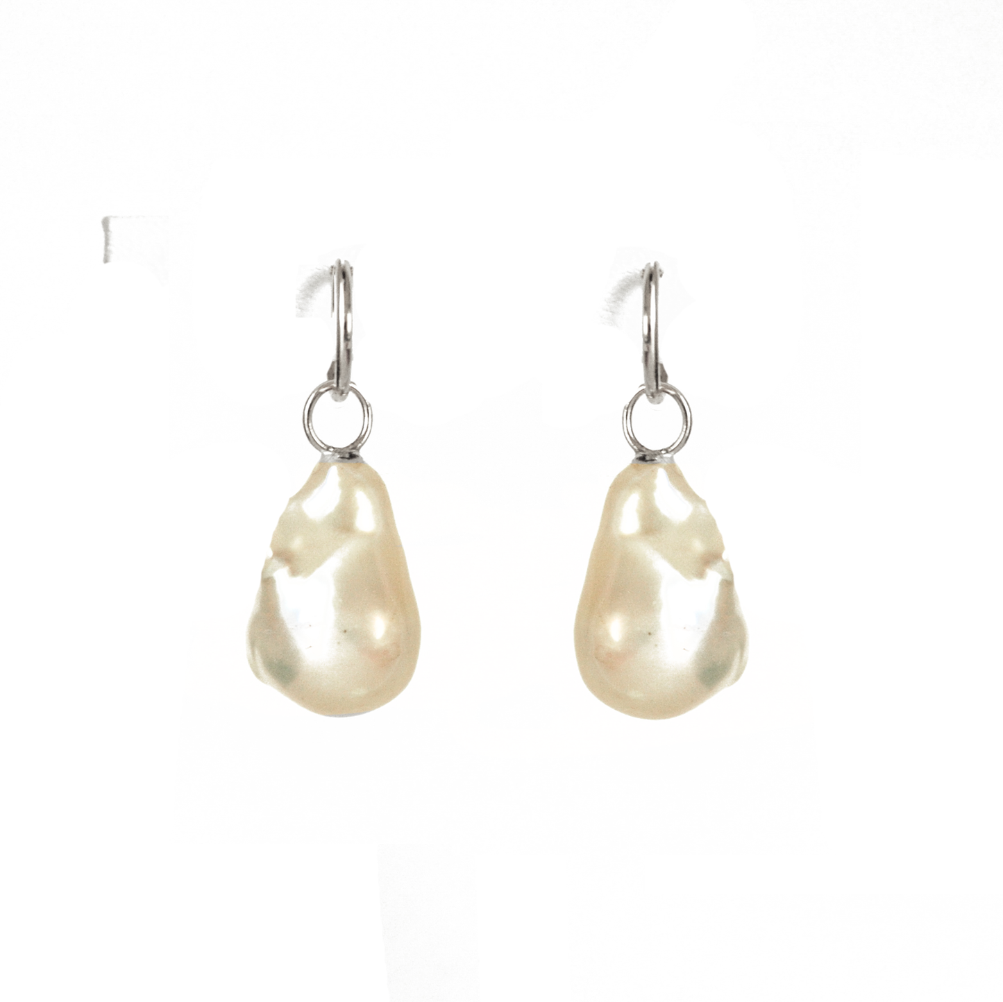 Medium Baroque Pearl & Gold Hoop Earrings