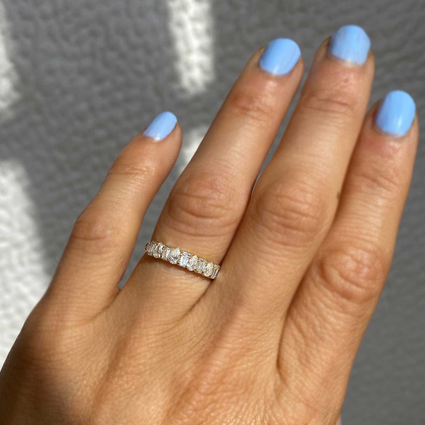 Baguette & Pear Diamond Mosaic Band