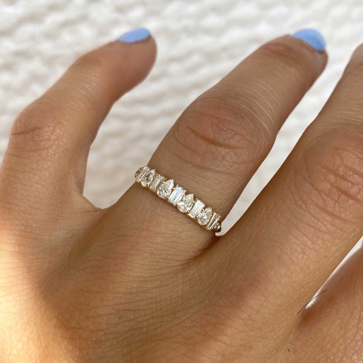 Baguette & Pear Diamond Mosaic Band