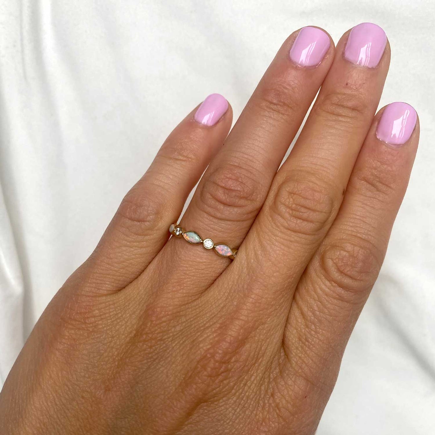 Marquise Opal & Diamond Ring