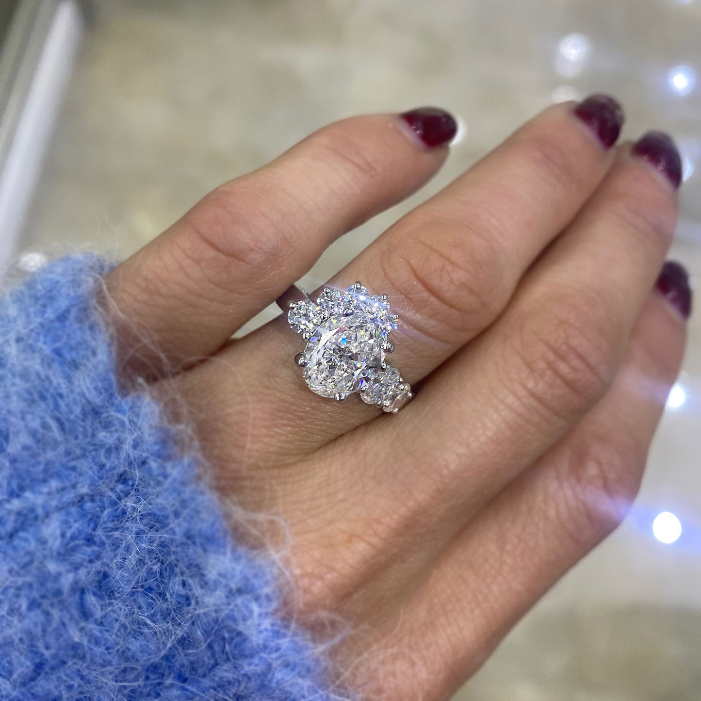 Oval Diamond Cluster Ring