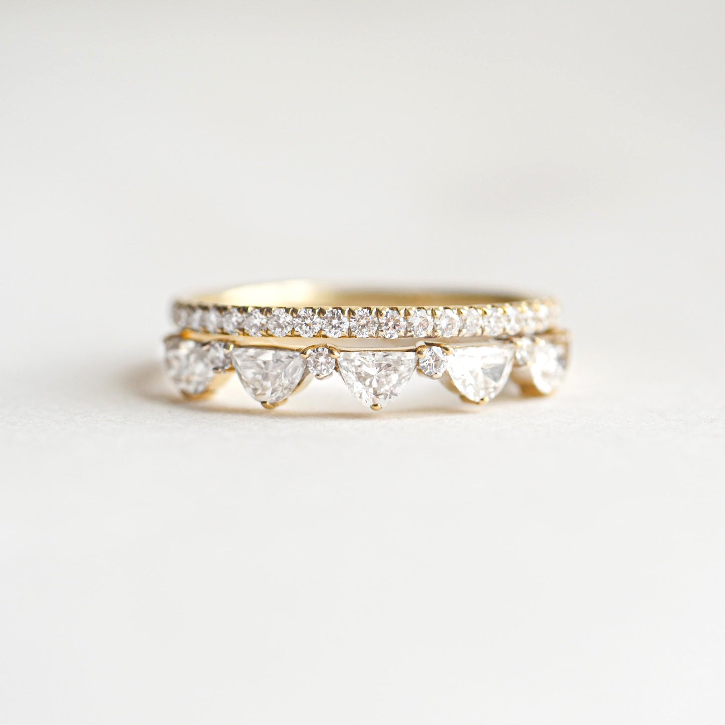 Half Moon Lace Diamond Mosaic Band