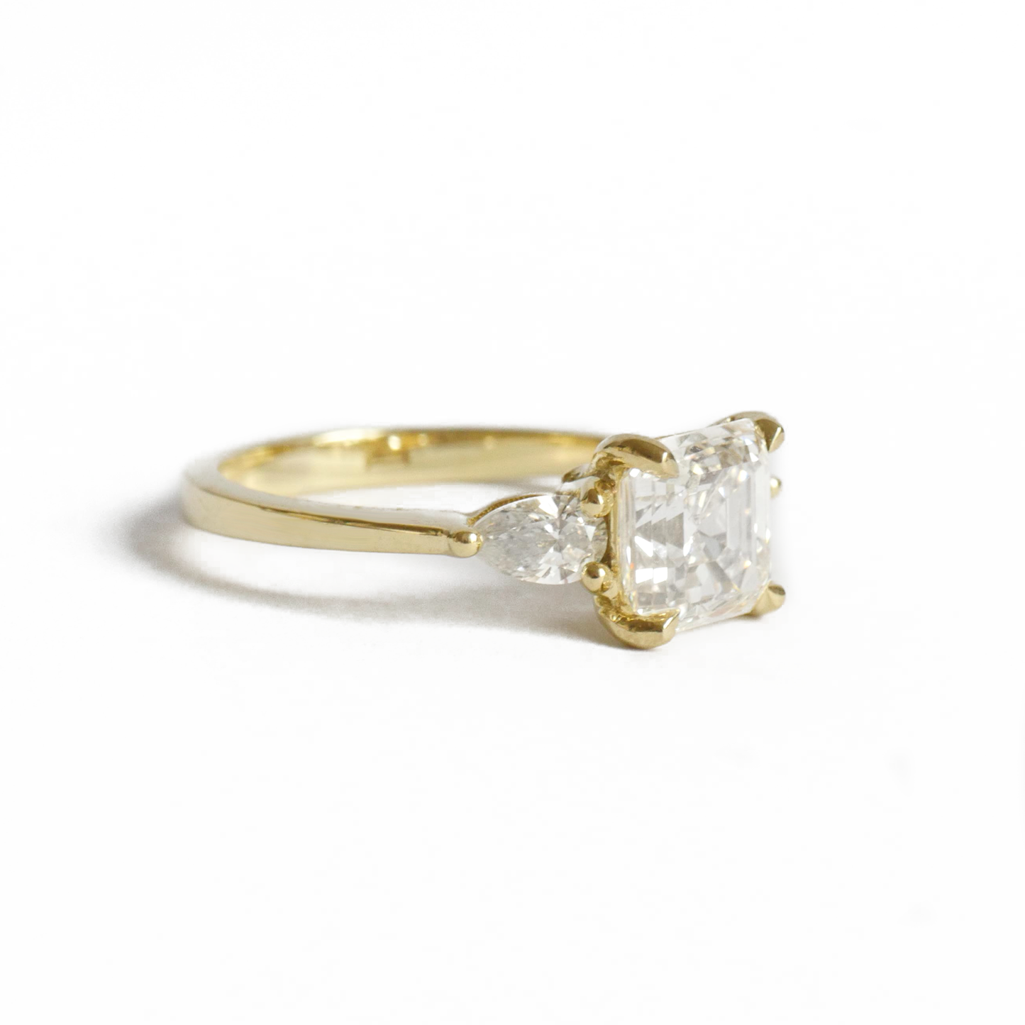 Asscher & Pear Diamond Engagement Ring