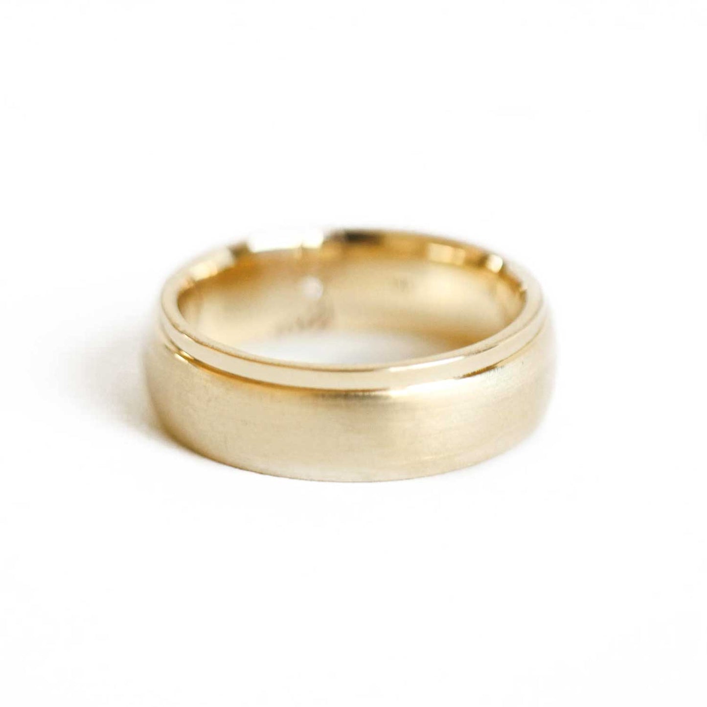 Stag Head with Diamond Eye Engraved Mens Wedding Band
