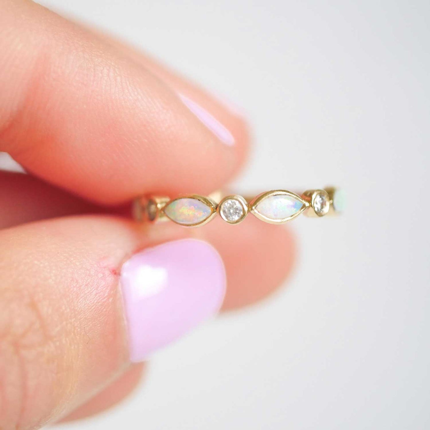 Marquise Opal & Diamond Ring