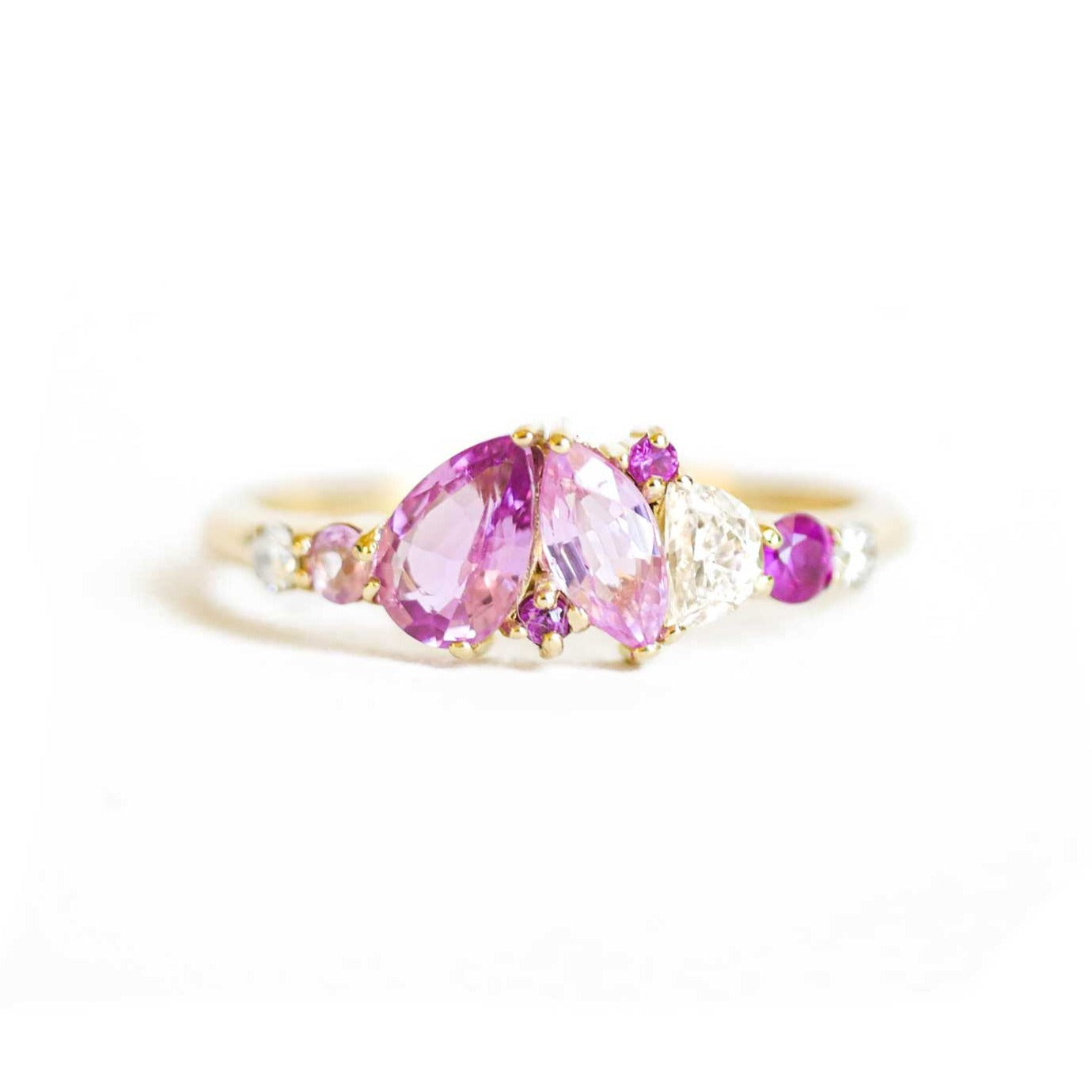 Pink Sapphire & Diamond Mosaic Ring