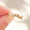 Falling Leaves Champagne Diamond Bezel Ring