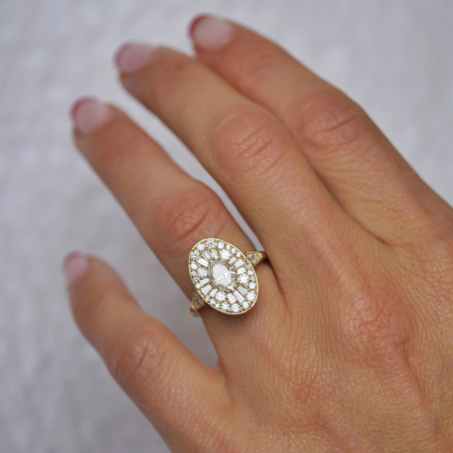 Oval Shape Ballerina Oval Diamond Mosaic Ring