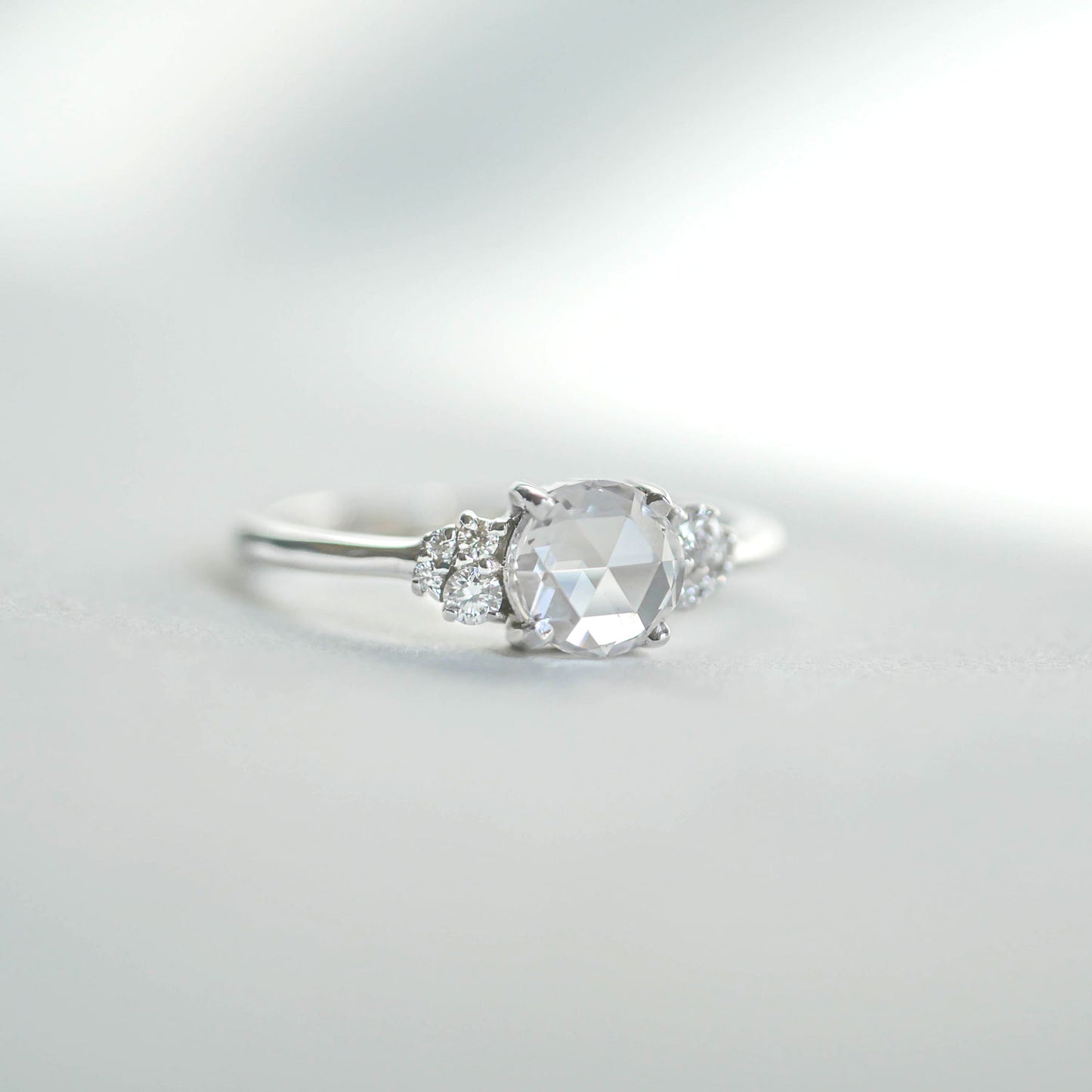 Rose Cut Diamond Cluster Engagement Ring