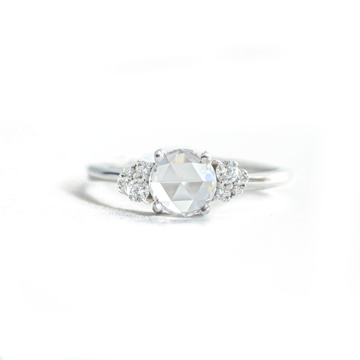 Rose Cut Diamond Cluster Engagement Ring