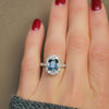 Emerald Cut Teal Sapphire Deco Halo Engagement Ring