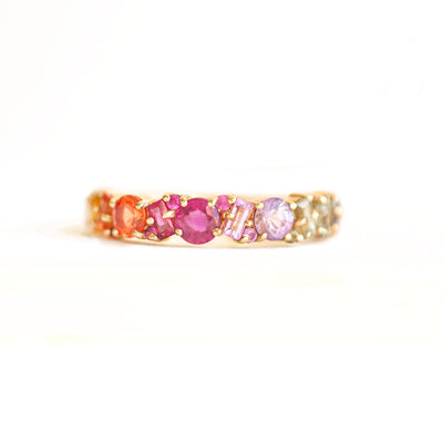 Luxe Rainbow Sapphire Mosaic Confetti Band