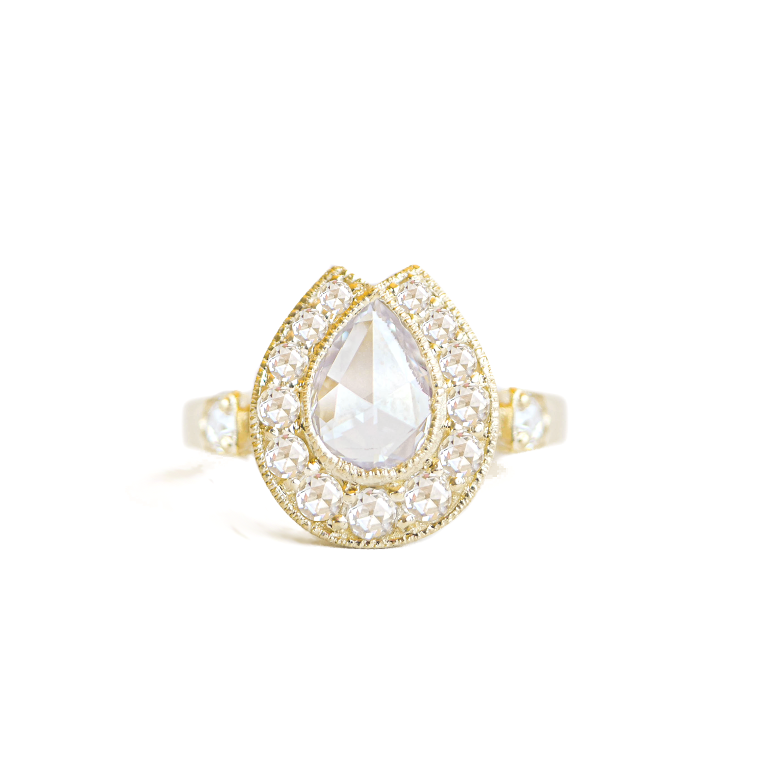 Rose Cut Diamond Horseshoe Ring