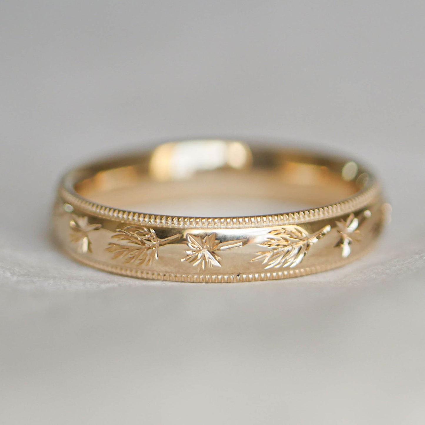 Custom Maple Leaf Engraved Wedding Set