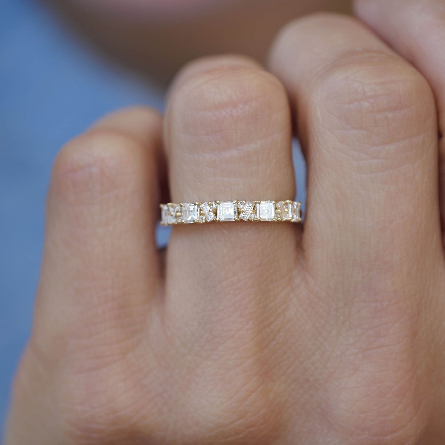 Asscher Cut Diamond Mosaic Confetti Band