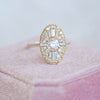 Custom Oval Ballerina Round Diamond Mosaic Ring