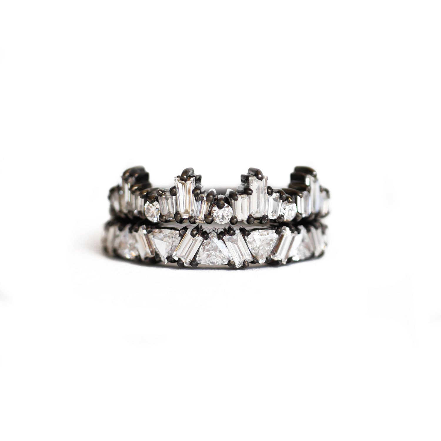 Black Rhodium Stacking Ring Set