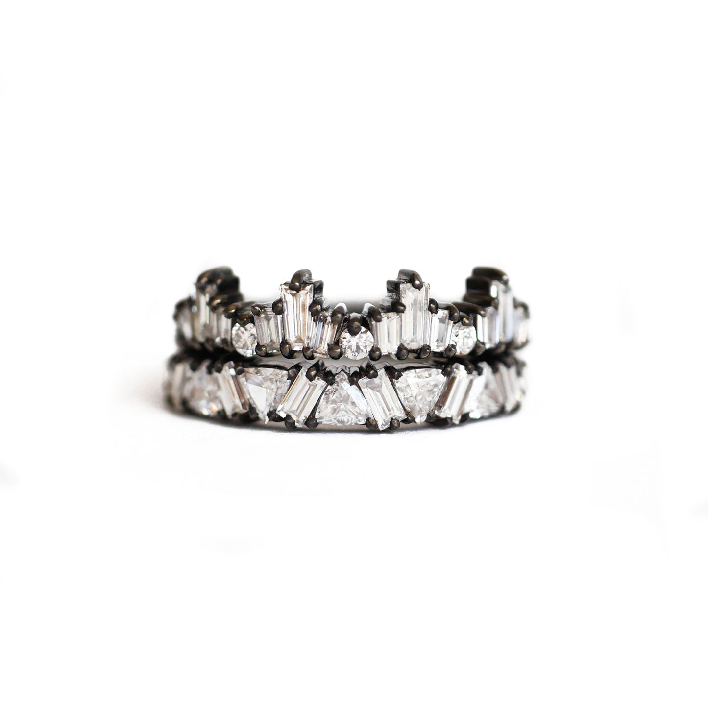 Black Rhodium Stacking Ring Set