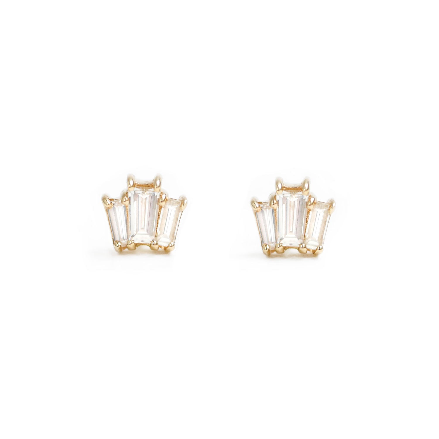 Baguette Diamond Mosaic Studs