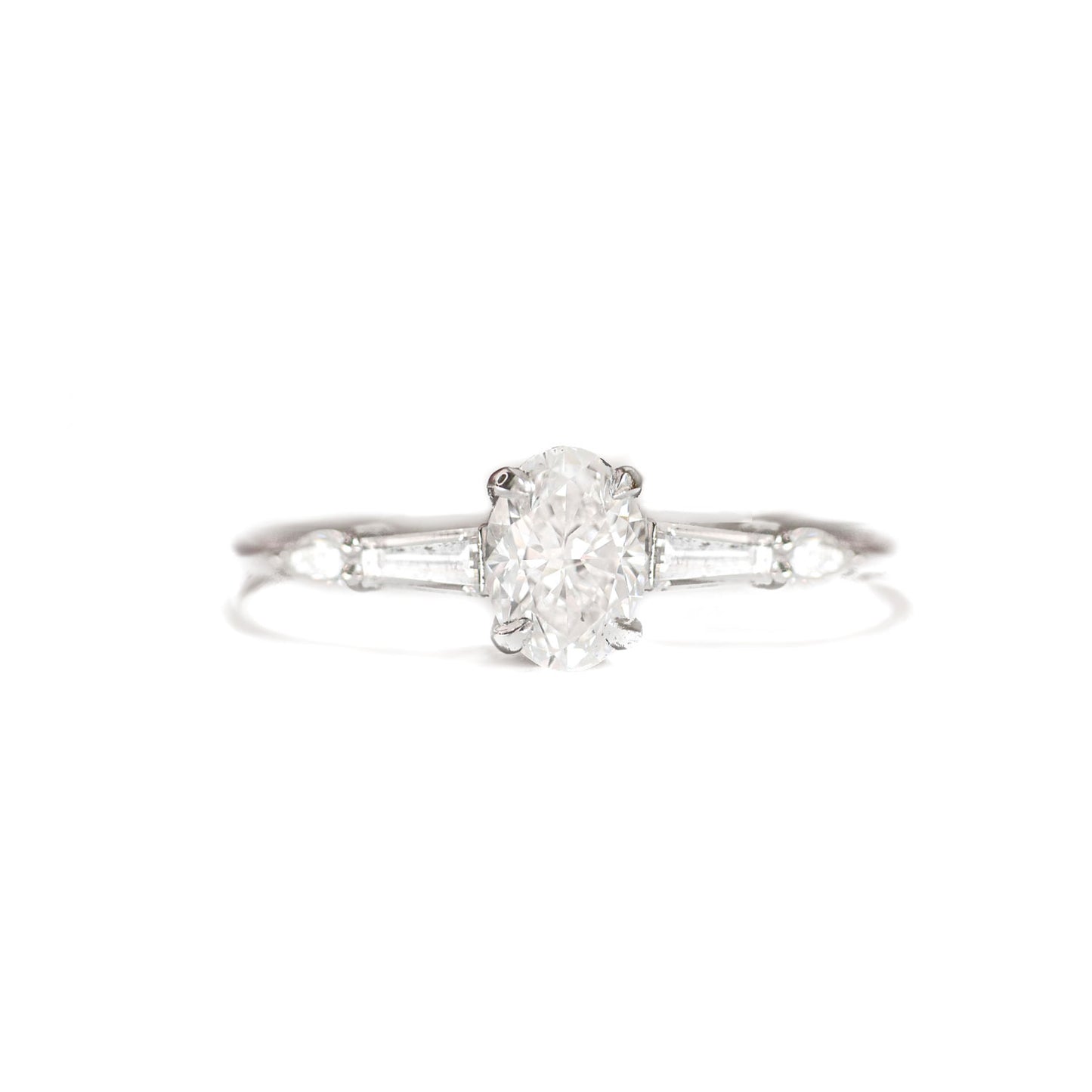 Oval Baguette & Pear Diamond Ring