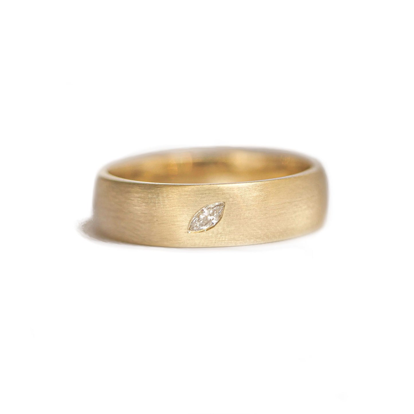 6mm Satin Finish Marquise Diamond Men's Ring