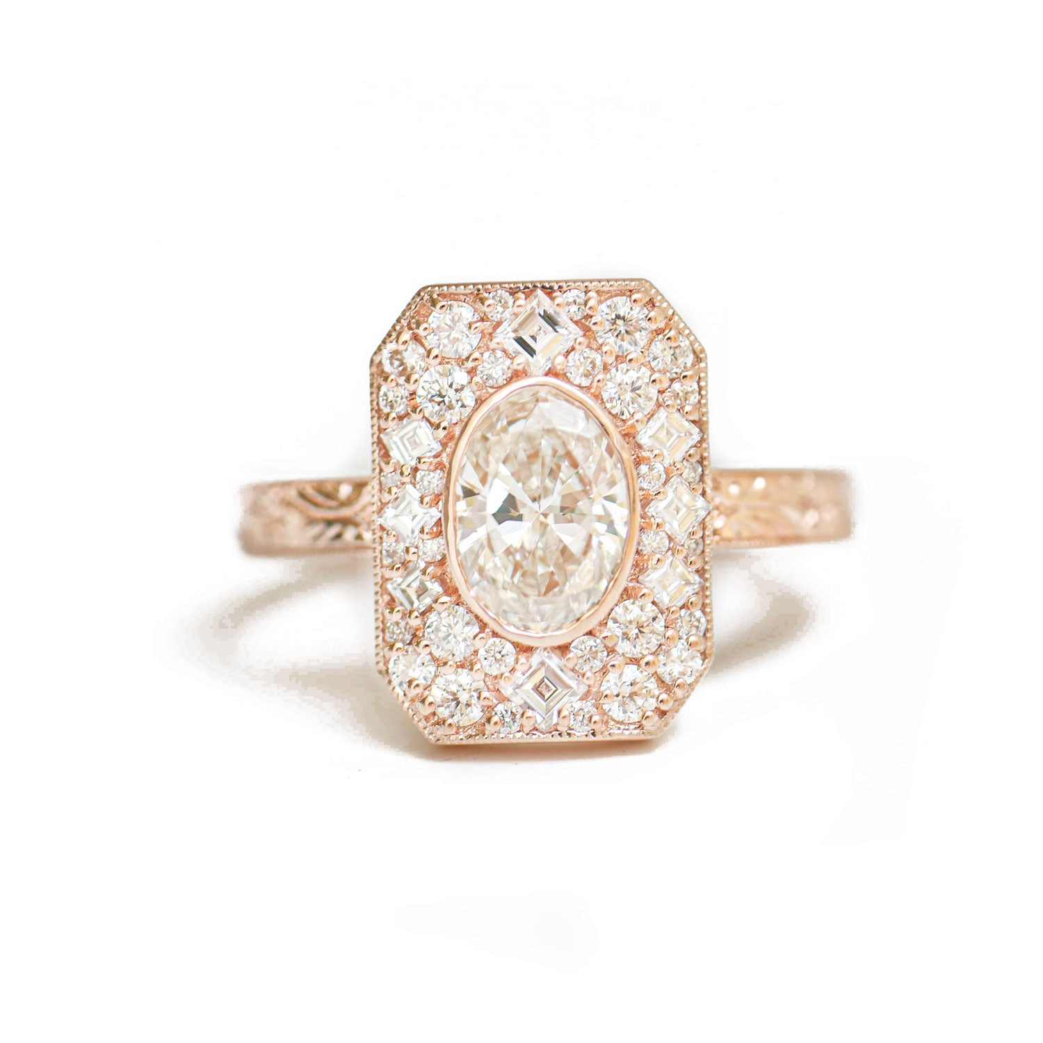 Emerald Shape Carré & Mosaic Ring