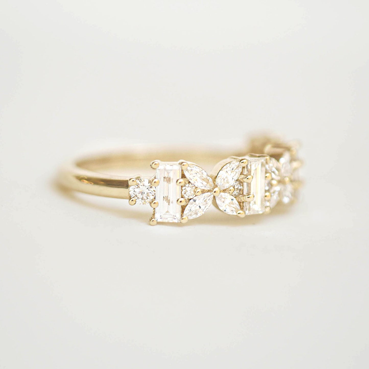 Marquise & Baguette Lotus Diamond Mosaic Ring