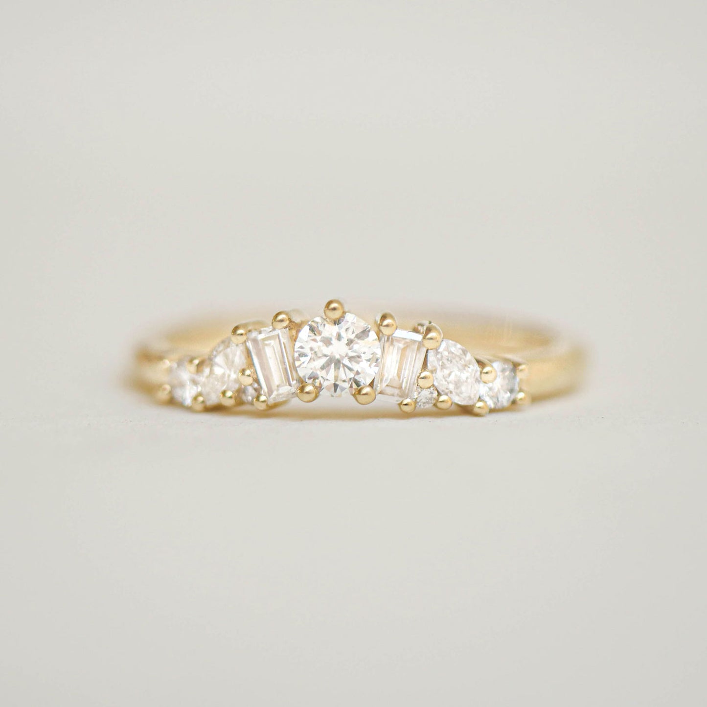 Marquise & Baguette Diamond Mosaic Contour Band