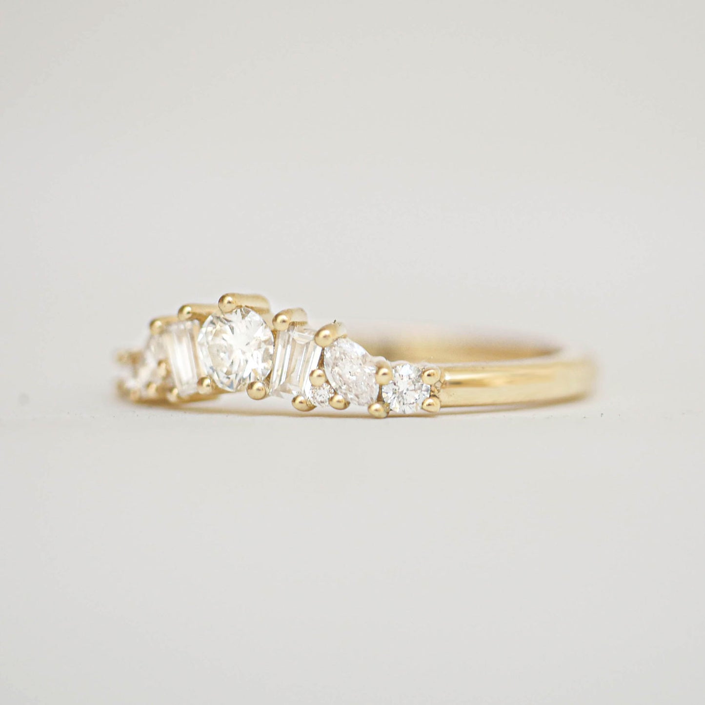 Marquise & Baguette Diamond Mosaic Contour Band