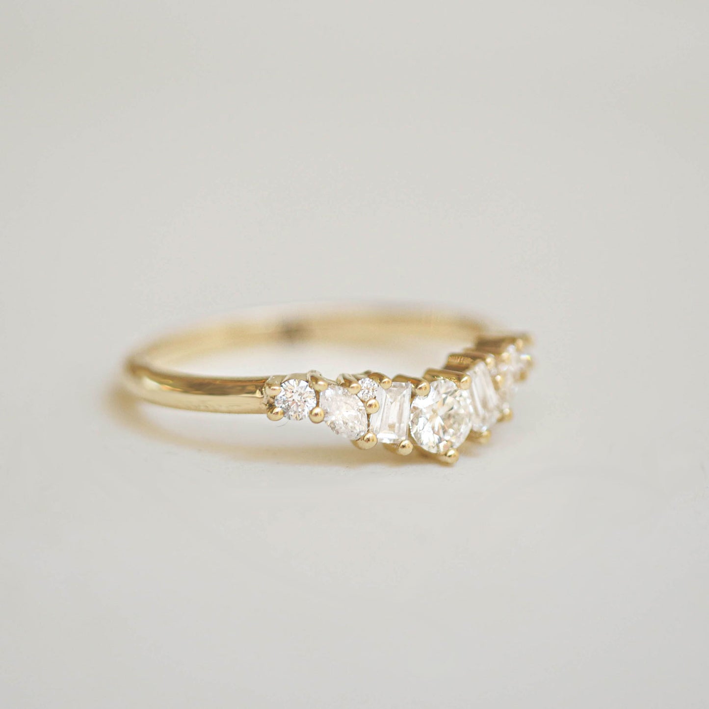 Marquise & Baguette Diamond Mosaic Contour Band